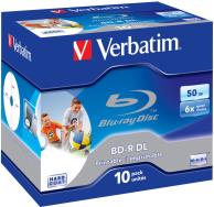 DVD Blu-Ray Verbatim BD-R DL 6× 50GB Wide Printable No ID Su
