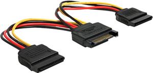 Adapter DELOCK, 15-pin SATA na 2x SATA HDD, naponski, intern