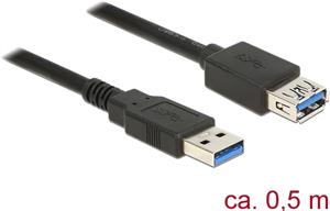Kabel DELOCK, USB 3.0-A (M) na USB 3.0-A (Ž), produžni, 0.5 