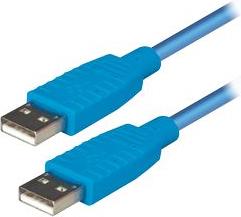 Transmedia USB 2.0 type A plug to USB type A plug, Blue, 1,2