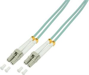 Opt. prespojni kabel LC/LC duplex 50/125µm OM3, LSZH, tirkiz