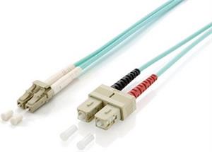 Opt. prespojni kabel LC/SC duplex 50/125µm OM3, LSZH, tirkiz