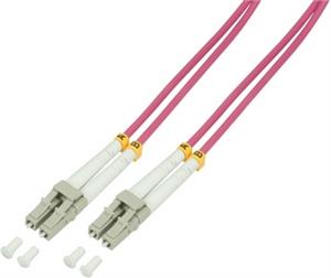 Opt. prespojni kabel LC/LC duplex 50/125µm OM4, LSZH, ljubič