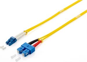 Opt. prespojni kabel LC/SC duplex 9/125µm OS2, LSZH, žuti, 1