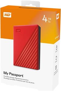 WD Disk My Passport 4TB USB 3.0, crvena, WDBPKJ0040BRD-WESN