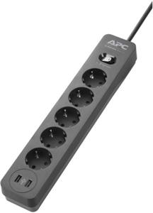 APC Essential SurgeArrest 5 Outlet 2 USB Ports Black 230V Ge