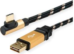 Roline GOLD USB2.0 kabel TIP A (M) - USB-C (M) kutni, 3.0m, 