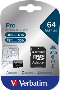 Memorijska kartica Verbatim Micro SD Pro (XC/UHS1) 64GB Clas