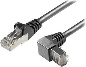 Transmedia Cat6A SFTP Patch Cable, RJ45 plug angled down, 1,