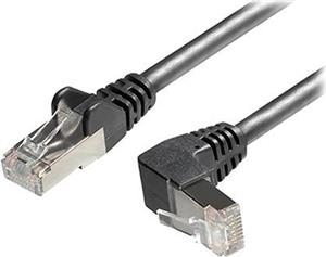 Transmedia Cat6A SFTP Patch Cable, RJ45 plug angled up, 1,5 