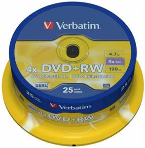 Verbatim - DVD+RW x 25 - 4.7 GB - storage media