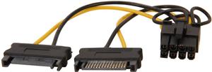 6in SATA Power to 8 Pin PCI Express Video Card Power Cable A