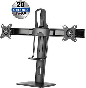 Transmedia Height adjustable desk stand for 2x flat screens 