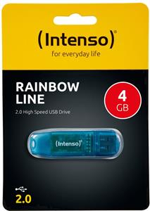 STICK 4GB USB 2.0 Intenso Rainbow Line Transparent Blue