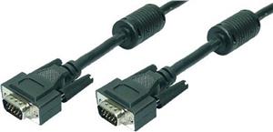 VGA kabel HDB15 M/M 3,0 m, 2-struko oklopljen, s feritima, crni