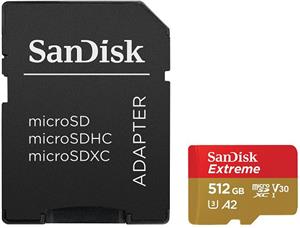 SanDisk Extreme microSDXC 512GB + SD Adapter 190MB/s & 130MB