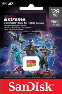 SanDisk Extreme microSDXC Mobile Gaming 128GB speed 190MB/s 