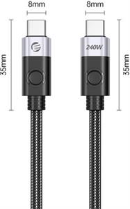 Cable USB-C to USB-C, USB 4, 40Gbps, 240W PD, 8K 60Hz, 1.5m,