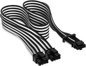 Corsair Premium VGA PCIe5.0 12VHPWR Adapter Kabel (12+4pin) Premium Sleeved, 600W, crno/bijelo