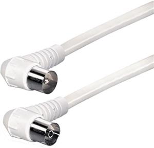 Transmedia IEC plug to IEC jack, Angled, 1,5m, White