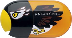 Šiljilo-gumica pvc s pvc kutijom 2rupe Orao Faber-Castell 183527 crno/narančasto