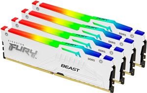 Kingston DRAM 64GB 6000MT/s DDR5 CL40 DIMM (Kit of 4) FURY Beast White RGB XMP EAN: 740617335088