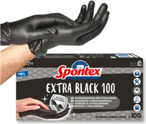 Spontex Einmalhandschuhe Extra Black 100 aus Vinyl Gr. L