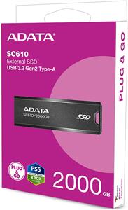 ADATA SC610 USB flash drive 2 TB USB Type-A 3.2 Gen 2 (3.1 Gen 2) Black