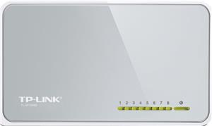 TP-Link TL-SF1008D 8-port Unmanaged mini Desktop Switch, 8×10/100M RJ45 ports, Plastic case