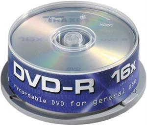 DVD-R Traxdata CAKE 25, Silver, Kapacitet 4,7 GB, 25 komada 