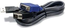 Trendnet TK-CU06, 1,83M USB VGA KVM cable, Connect computers with VGA and USB ports