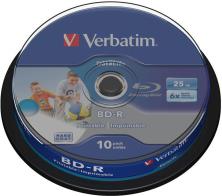 DVD Blu-Ray Verbatim BD-R SL 6× 25GB WIDE PRINTABLE No ID 10