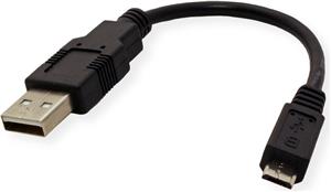 Roline USB2.0 kabel TIP A(M) na Micro USB B(M), 0.15m, 11.02
