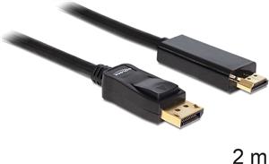 Kabel DELOCK, DP (M) na HDMI (M), 2m
