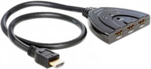 Razdjelnik HDMI DELOCK, 3x HDMI (Ž) na 1x HDMI (M), bidirekcionalni