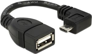 Kabel DELOCK, micro USB (M) na USB 2.0 (Ž) pod kutem 90°, OT